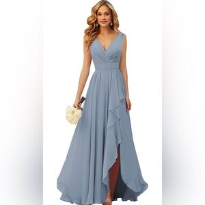 Ruffle, chiffon bridesmaid/prom/formal dress. Never worn.